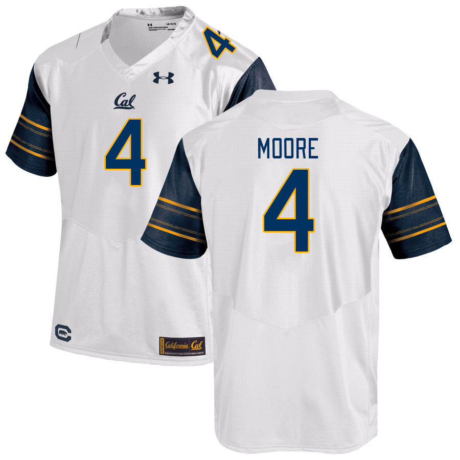 Men #4 Kaylin Moore California Golden Bears College Football Jerseys Stitched Sale-White
